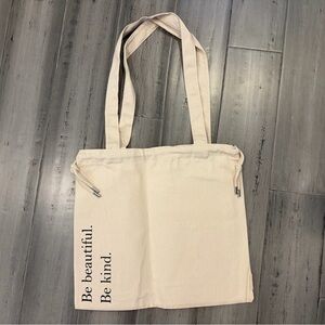 [NWT] Canvas Tote Bag - Be beautiful. Be kind. - Cream